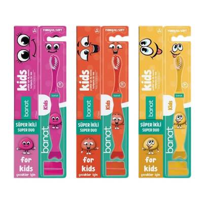 Banat Kids Süper 2'li Set - Diş Macunu 50 ml + Diş Fırçası - Banat