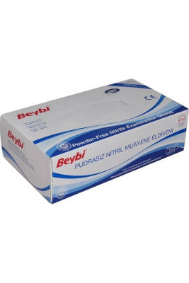 Beybi Nitril Eldiven Pudrasız Large Mavi 100'lü - Beybi