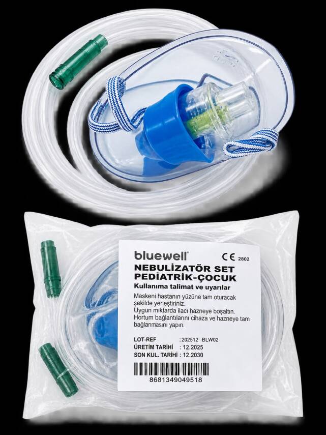 Bluewell Nebulizatör Maske Seti Pediatrik - 1