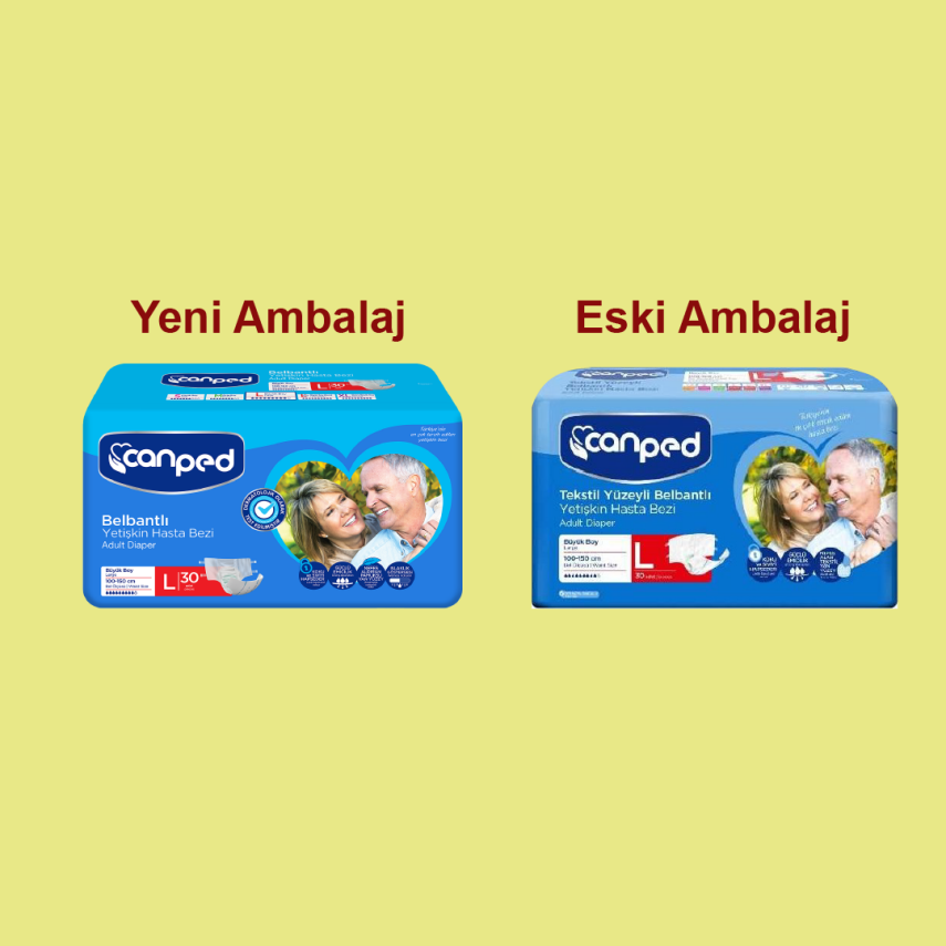 Canped Tekstil Yüzey Belbantlı Hasta Bezi Large 30'lu - 2