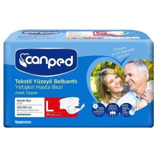 Canped Tekstil Yüzey Belbantlı Hasta Bezi Large 30'lu - 3