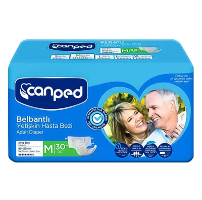 Canped Tekstil Yüzey Belbantlı Hasta Bezi Medium 30'lu - Canped