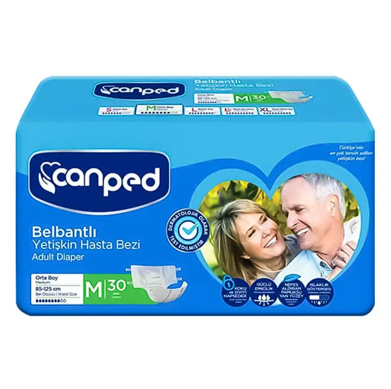 Canped Tekstil Yüzey Belbantlı Hasta Bezi Medium 30'lu - 1