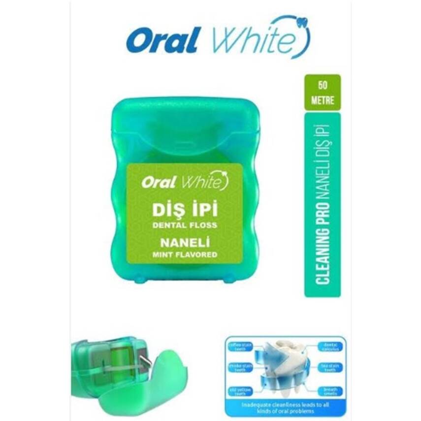 Oral White Cleaning Pro Naneli Diş İpi 50 m - 1