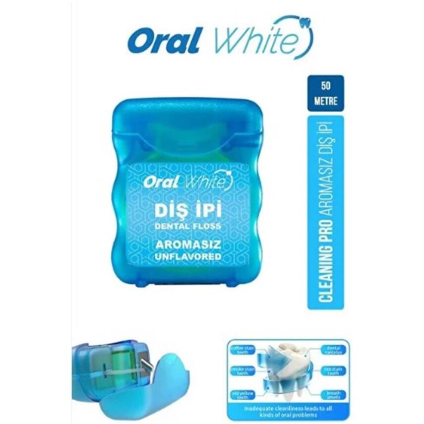 Oral White Cleaning Pro Sade Diş İpi 50 m - 1