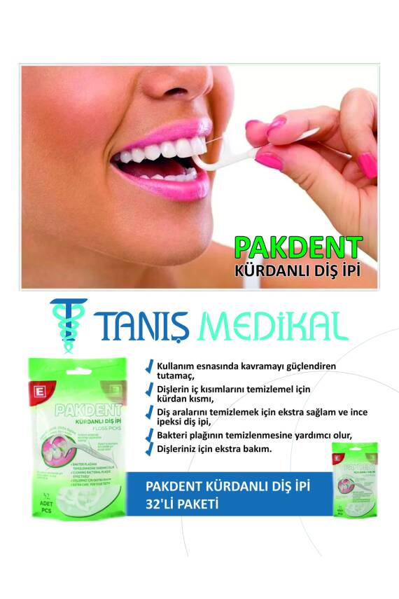Pakdent Kürdanlı Diş İpi 32'li - 2