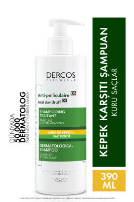 Vichy Dercos Anti Dandruff Kuru Saçlar için Kepek Karşıtı Şampuan 390 ml - Vichy
